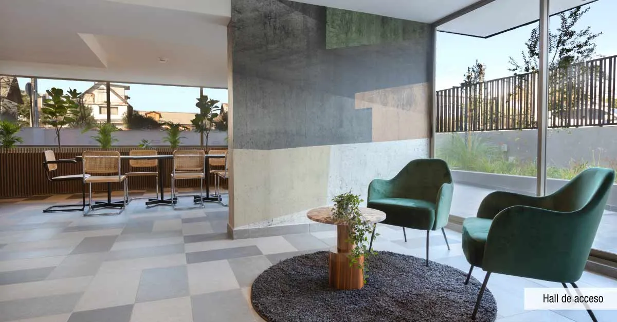 Hall de acceso con diseño premium